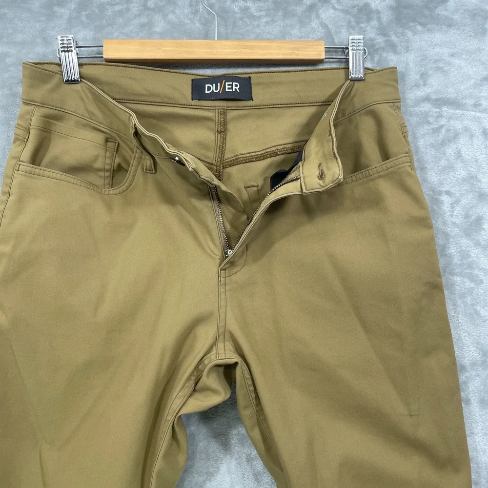 DUER Pants Mens 32x32 Brown Relaxed Taper Performance MFNR1002